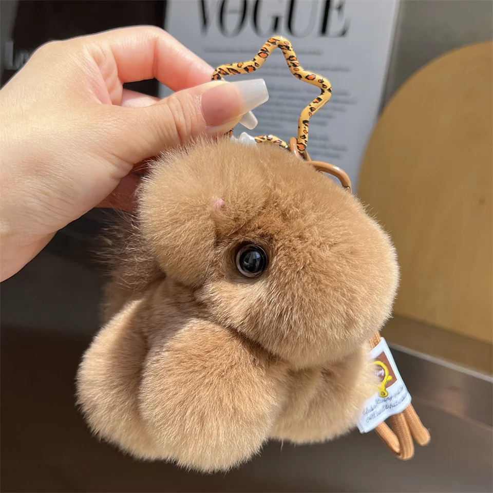 Rabb Fur Zodiac Horse Keychain Push Toyfairy Tale Pony Doll Bag Pendant Decoration Backpack Hangig New YearBirthday Goft