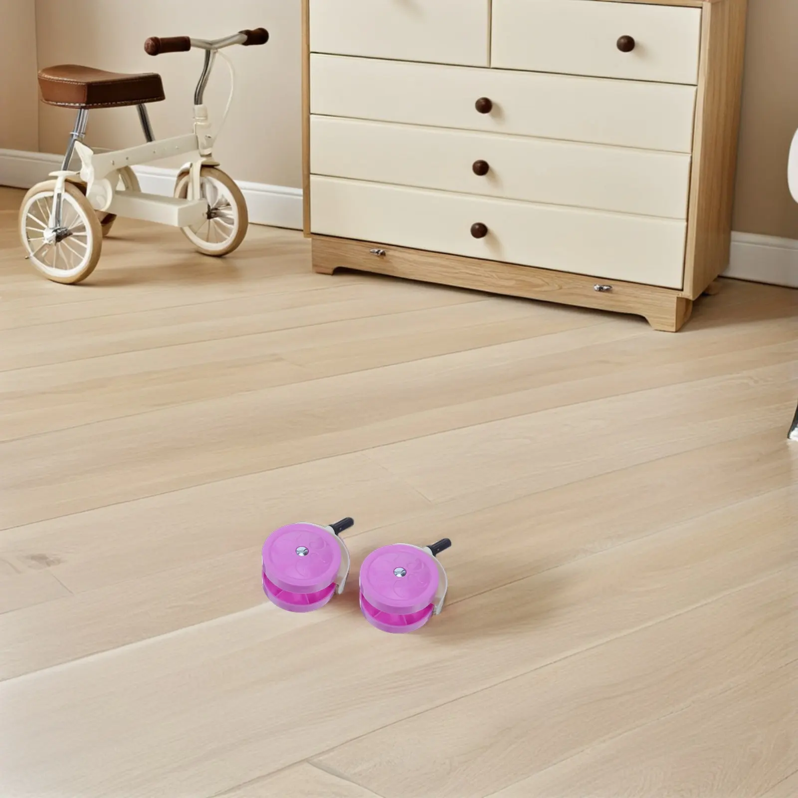 4Pcs Baby Walker Wheels Replacement Universal Silent Swivel Stroller Caster Bearings 4.13x2.75in Purple for Toddler Walkers