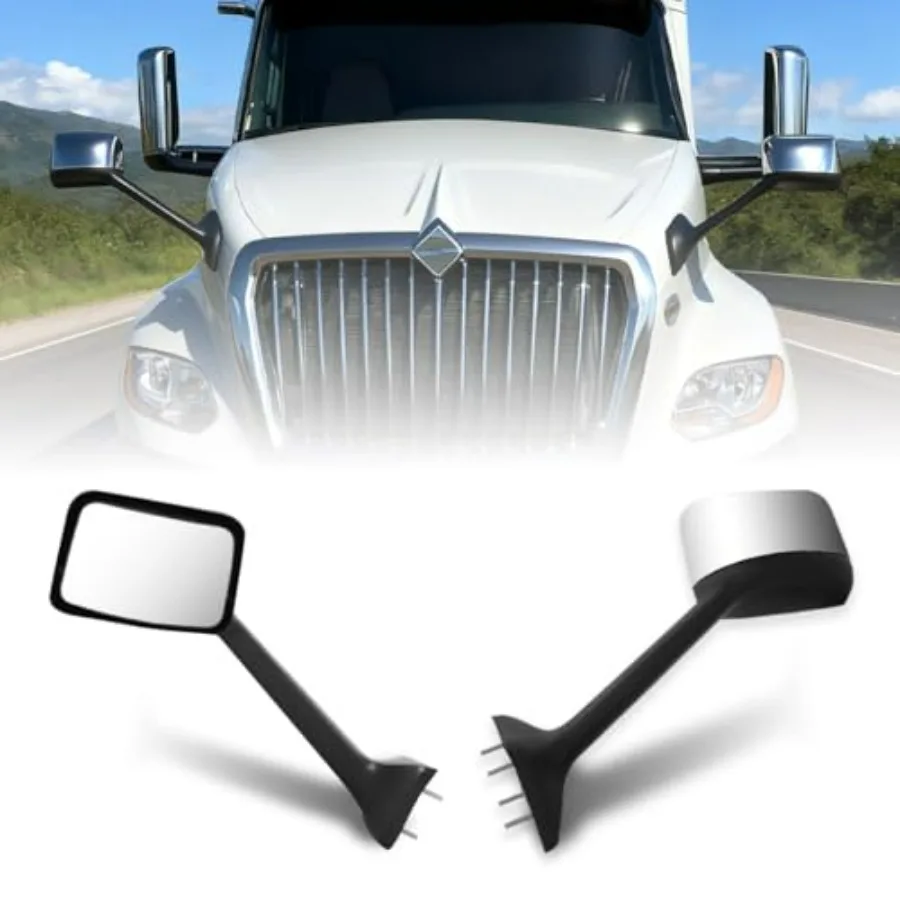 

Chrome Hood Replacement for International LT 625 2018+ Truck Pair Left Driver and Right Passenger Side in Silver with Durable F