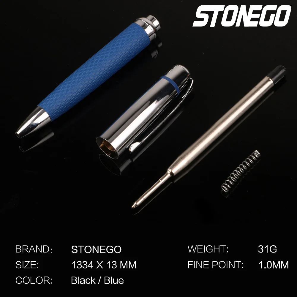 STONEGO PU Leather Ballpoint Pen Anti-slip Retractable Rollerball Pens Smooth Writing Roller Ball Pen Elegant Executive Pen