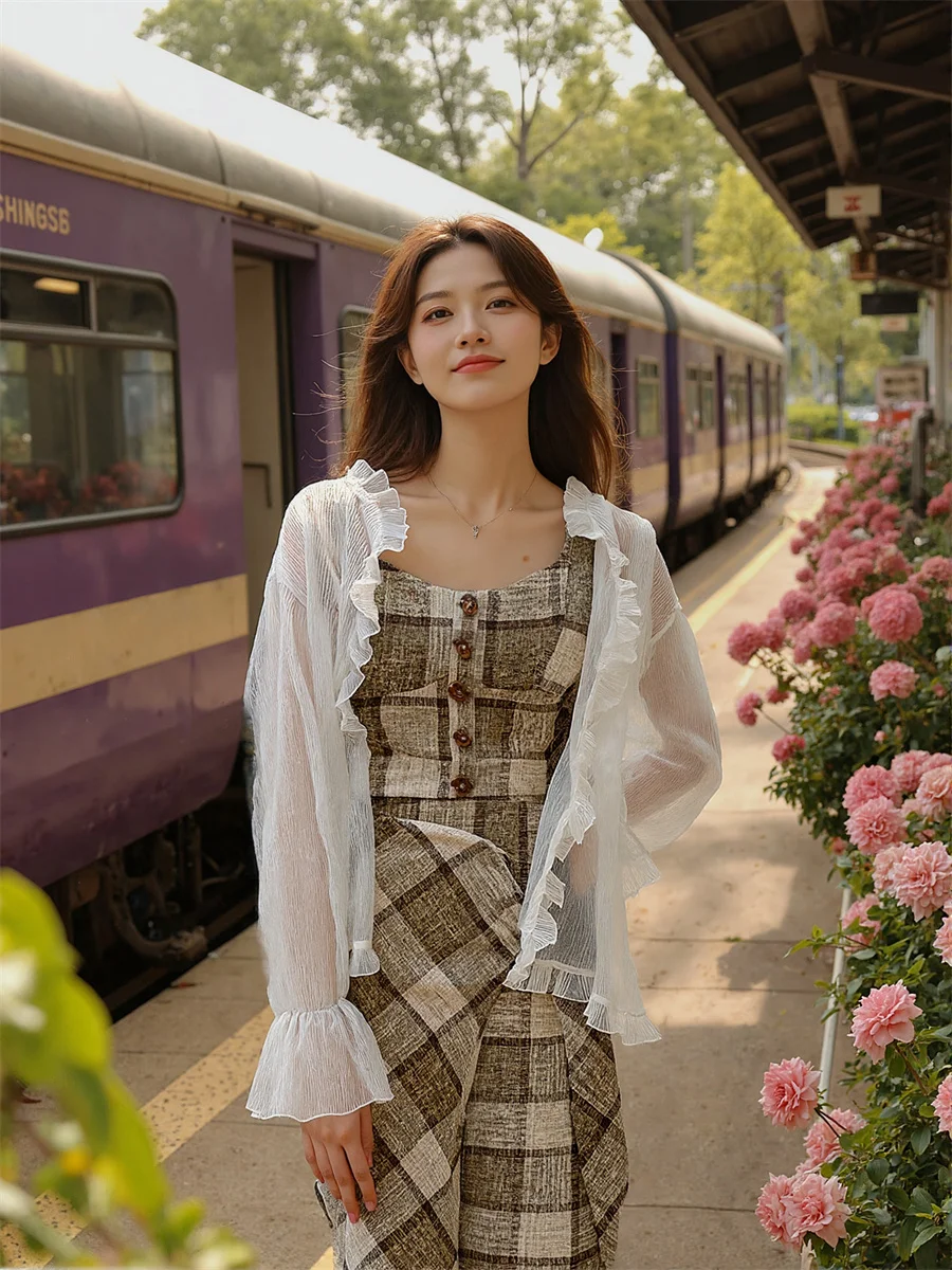 Damskie letnie bluzki Grzyb jedzony Krótki rękaw Koronkowe wykończenie Gładki denim Odzież wierzchnia Czerwony Oversize Kobiecy Modny Krata Plażowy