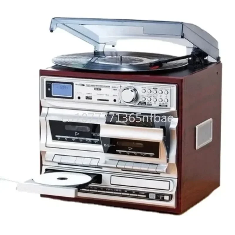 Bluetooth Audio Multi-Function Radio Tape CD USB Vinyl Record Player Modern Jukebox Antique Phonograph