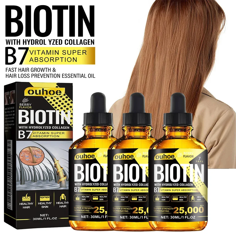 OUHOE Collagen B7 Vitamin Hair Essential Oil Moisturizes and Softens Hair, Hair Care Essential Oil Prevents Improves Hair Loss