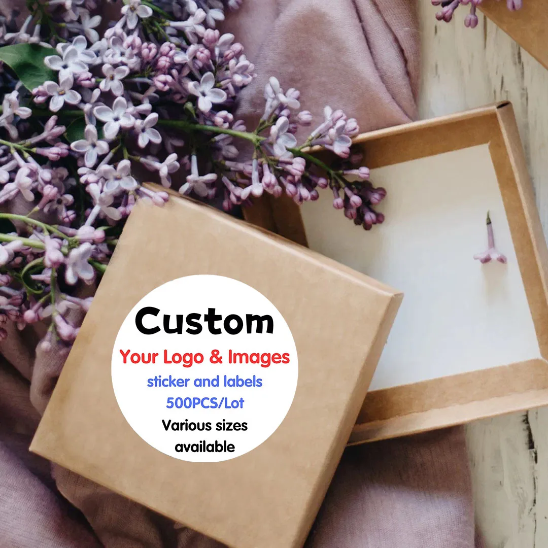 500 adesivos personalizados personalizados, perfeitos para cenários de promoção comercial (uma escolha ideal para festas e embrulho de presente).