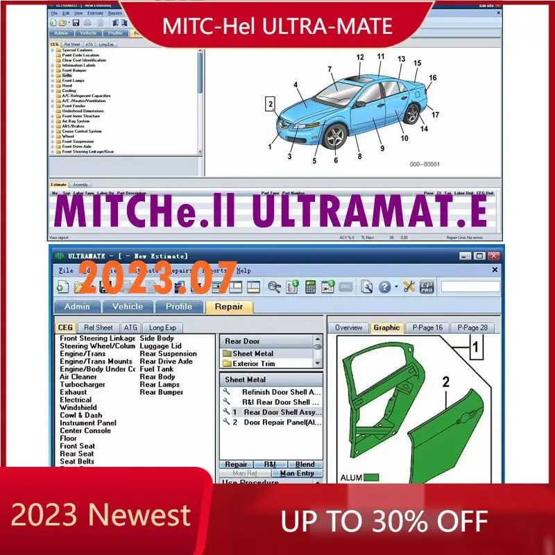 HOT MITCHel ULTRAMATE 7 COMPLETE ADVANCED ESTIMATING SYSTEM +2023.07 Mitchell Ultra Magnesium Iron Patch that Never