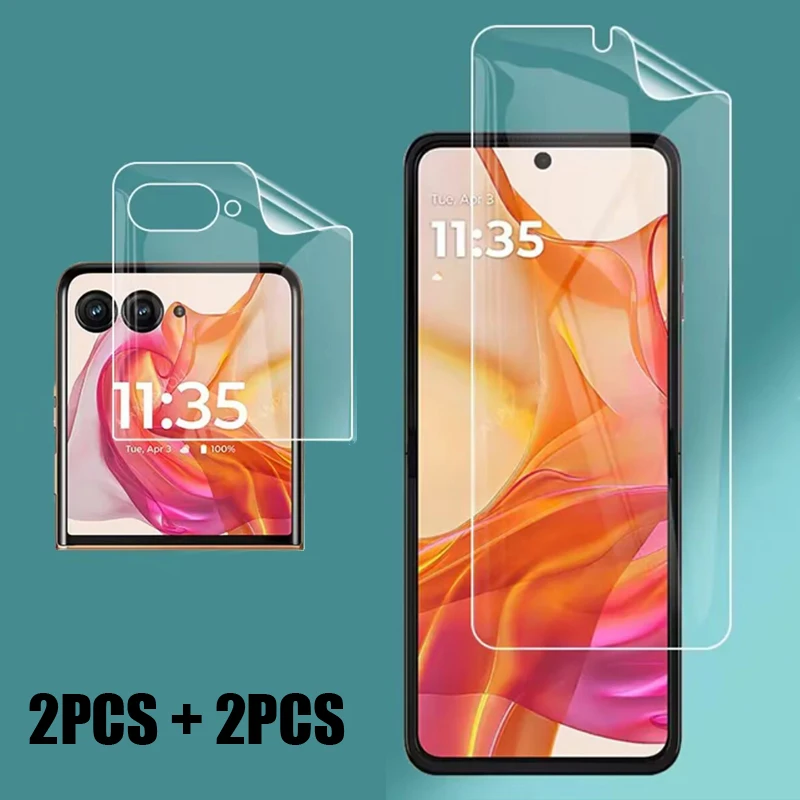 

4PCS Matte Hydrogel Film for Motorola RAZR 50 Ultra Screen Protector for MOTO Razr Plus 2024 Front and Back Protective Film