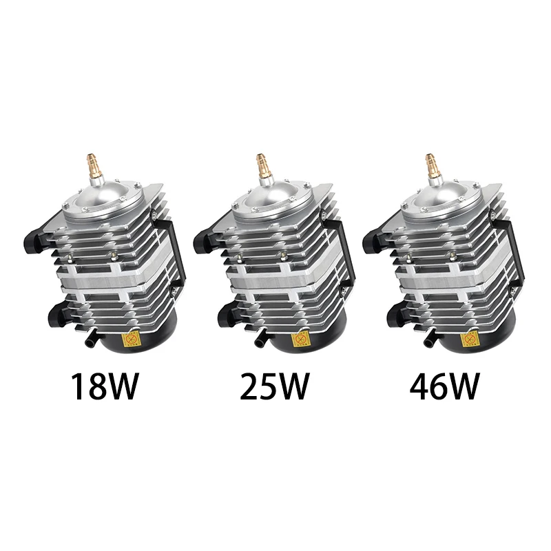 

1Pc External High Power Electromagnetic Air Pump Garden Fish Pond Oxygenation Pump Selling Fish Seafood Market Oxygenator Silver