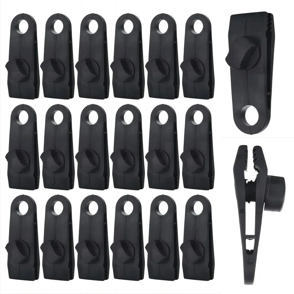 20er-Pack Camping-Planenklammern, strapazierfähige Zeltbefestigungsclips mit Verriegelung, für Pool, Markise, Bungee-Seil, Auto, Outdoor
