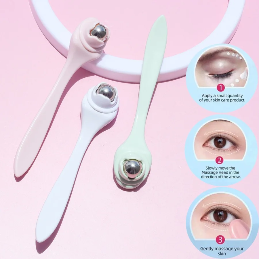 

1pcs Eye Cream Massager, Lifting Beauty Stick, Facial Massage Spoon, Steel Ball Eye Cream Stick, Beauty Personal Care Tool.