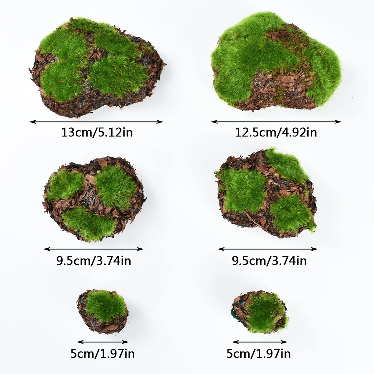 6 قطعة كتل الطحلب الواقعية غير النظامية رغوة الأحجار مع الطحلب الأخضر الخصبة DIY بها بنفسك تررم الجنية حدائق حوض السمك إخفاء البقع