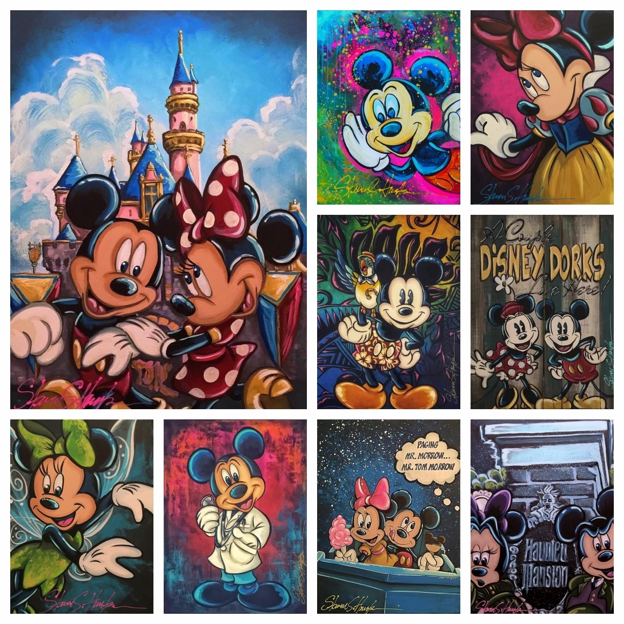 

Colorful Graffiti Mickey and Minnie 5D DIY Diamond Painting Embroidery Disney Cartoon Cross Stitch Mosaic Art Gift Home Decor