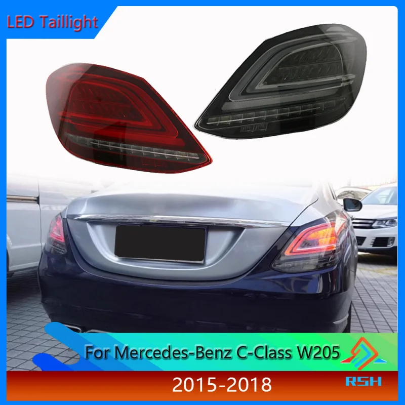 

Для Mercedes-Benz C-Class W205 Модификация задних фонарей в сборе C180 C200 C260 C63 Светодиодный дальний фонарь Задний фонарь Plug And Play