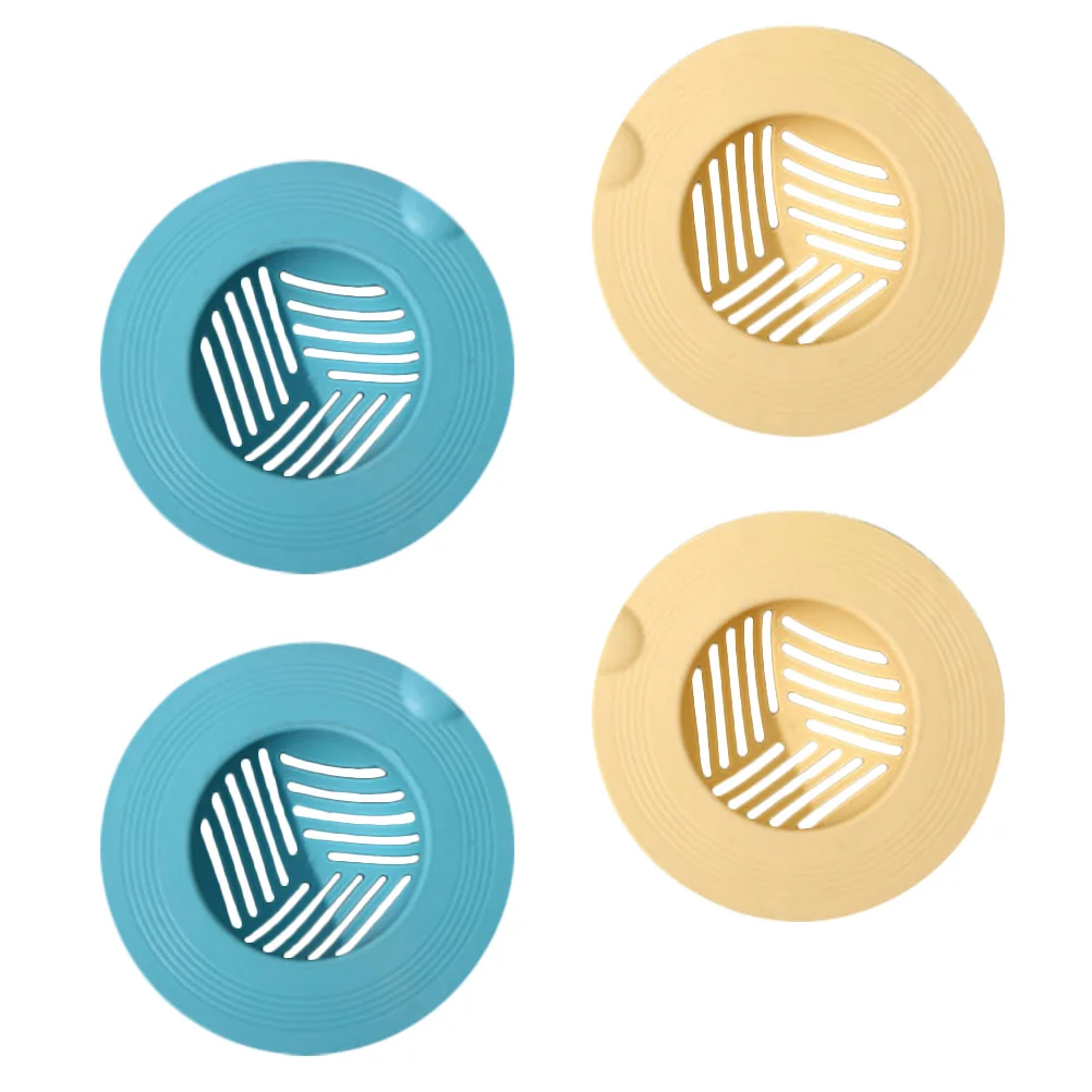

4pcs Tpr Sink Filter Kitchen Bathroom Drain Cover Hair Catcher For Bathtub Floor Drain Water Leakage Plug Kitchen Accessories