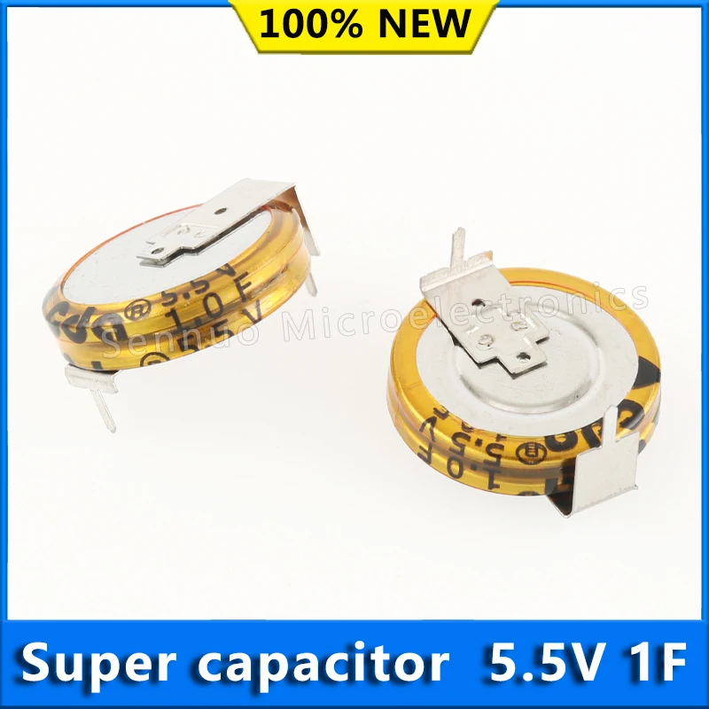 1Pcs New H Type 5.5V 1.0F Super capacitor 1F 5.5V Farad capacitor  Button Farad capacitor