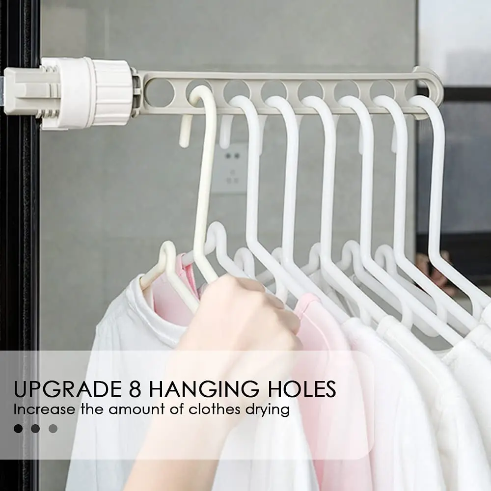 Indoor 8 Holes Clothes Window Hanger Frame Drying Rack Balcony Laundry Hanging for Home Practical Organizers Laundry Dryer