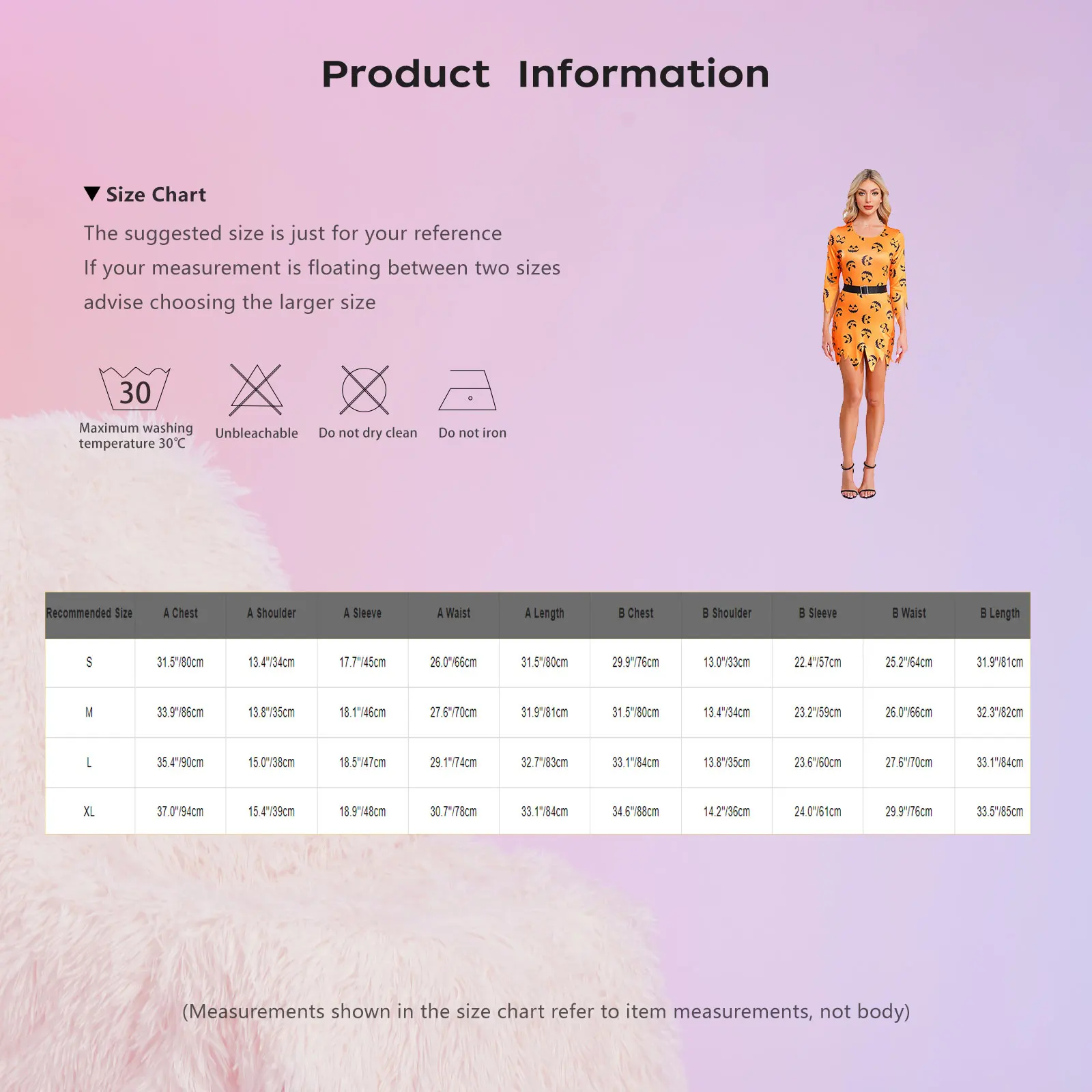 Women Stylish Spooky Pumpkin Printed Dress Long Sleeve Jagged Trim Bodycon Dress for Halloween Carnival Cosplay Dress Outfits
