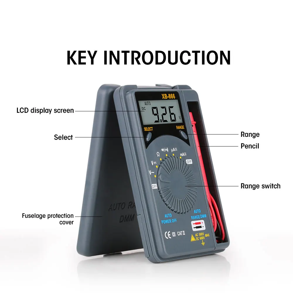 Digital Multimeter Auto Range AC/DC Pocket Ammeter Voltmeter Tester Tool Meter Multimetro