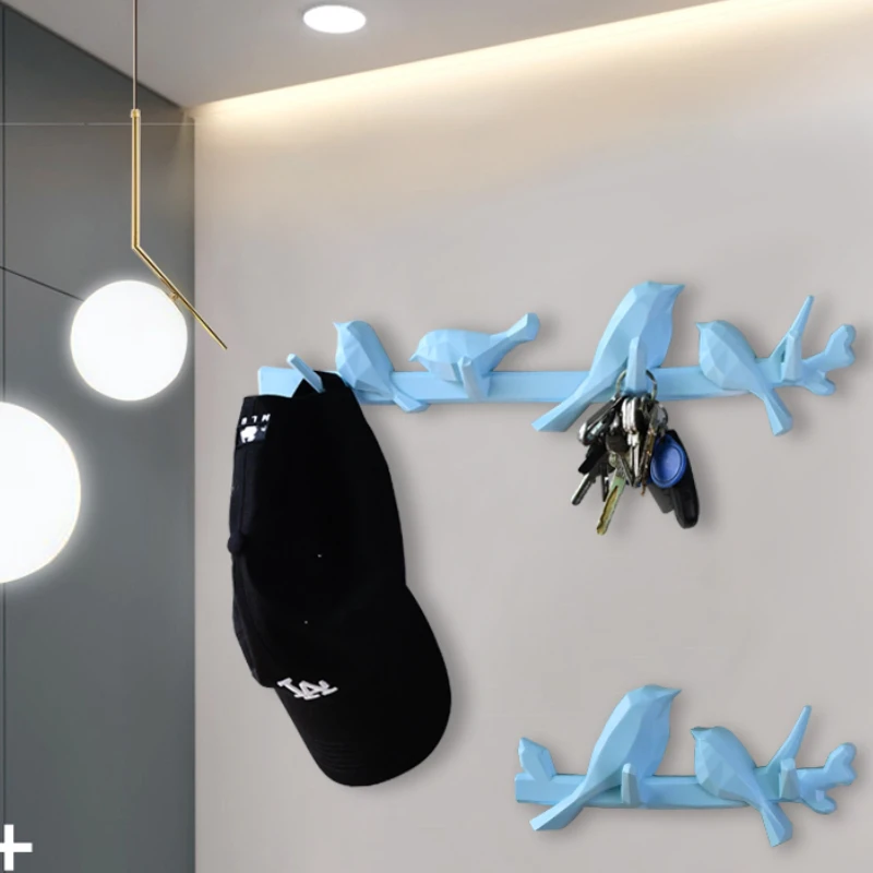 

Nordic Bird-Shaped Wall Hooks - Eco-Friendly Painted Key Organizer, Artistic Entryway Decor with No-Drill Installation