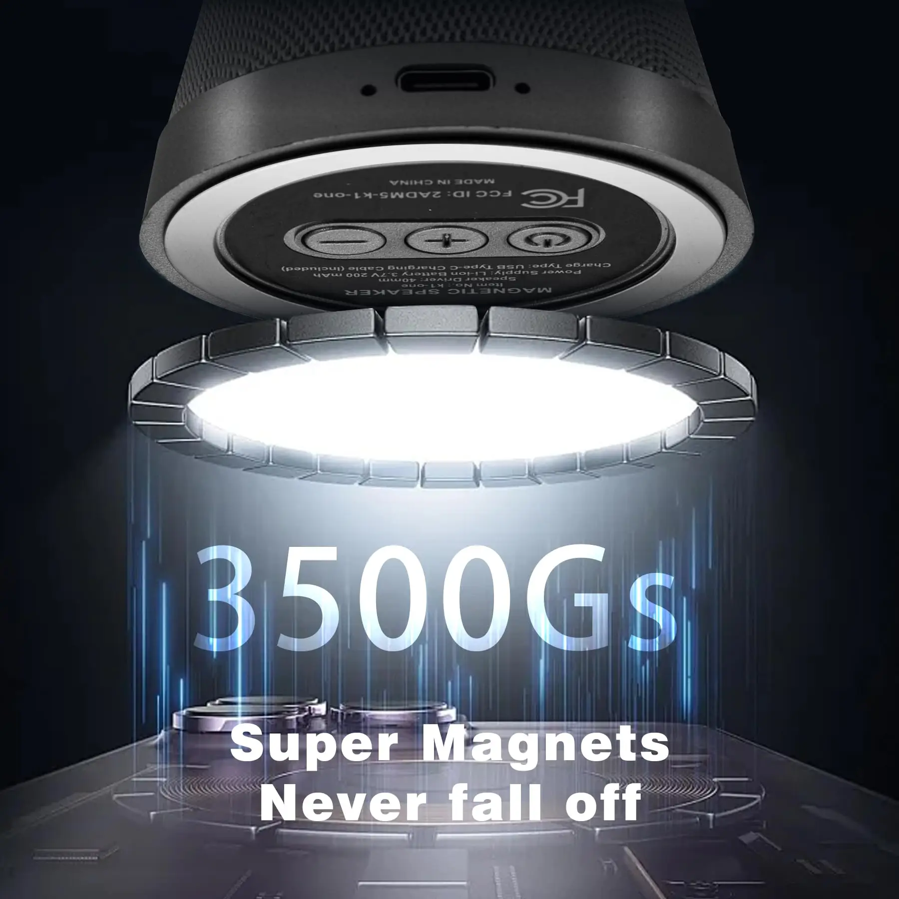 Magnetic Portable Speaker Wireless IPX6 Waterproof Shower Speaker Small With Bass Magnetic Cell Phone Stand For Outdoor Gift view 4