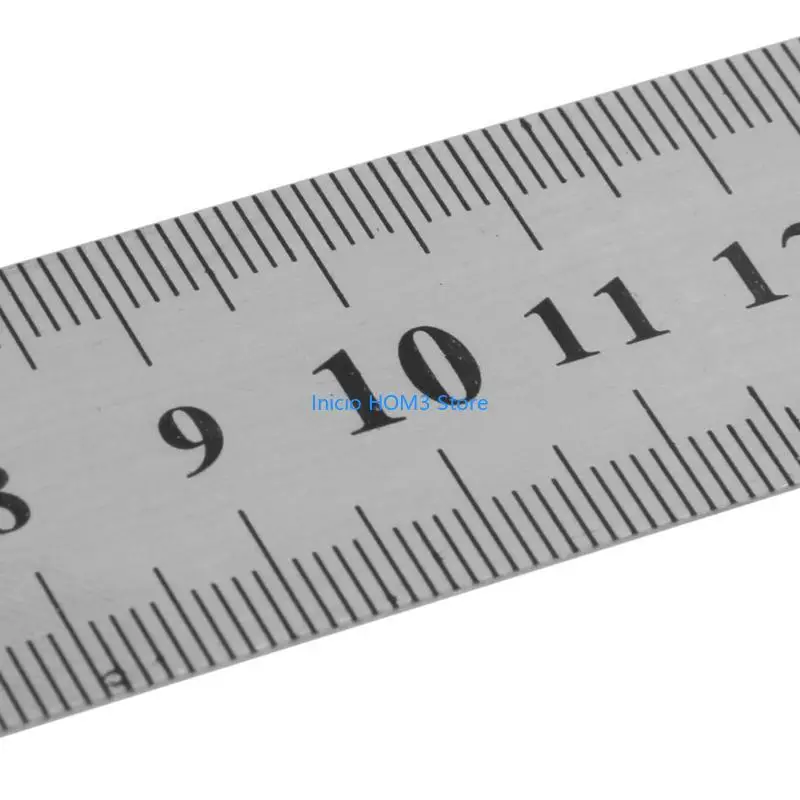 A5YD 30cm 12 "강철 스테인리스 포켓 파우치 메트릭 금속 눈금자 측정 더블면