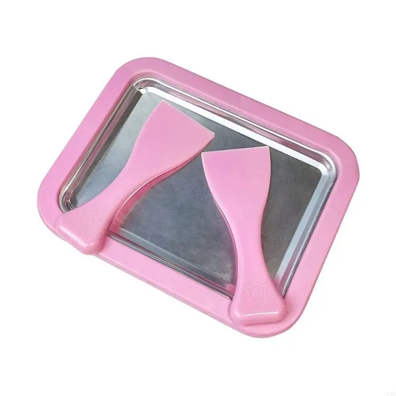 U1je мороженое мороженое кастрюля с 2 скребками Жареные йогуртовые машины Многофункциональная пищевая тарелка для изготовления с