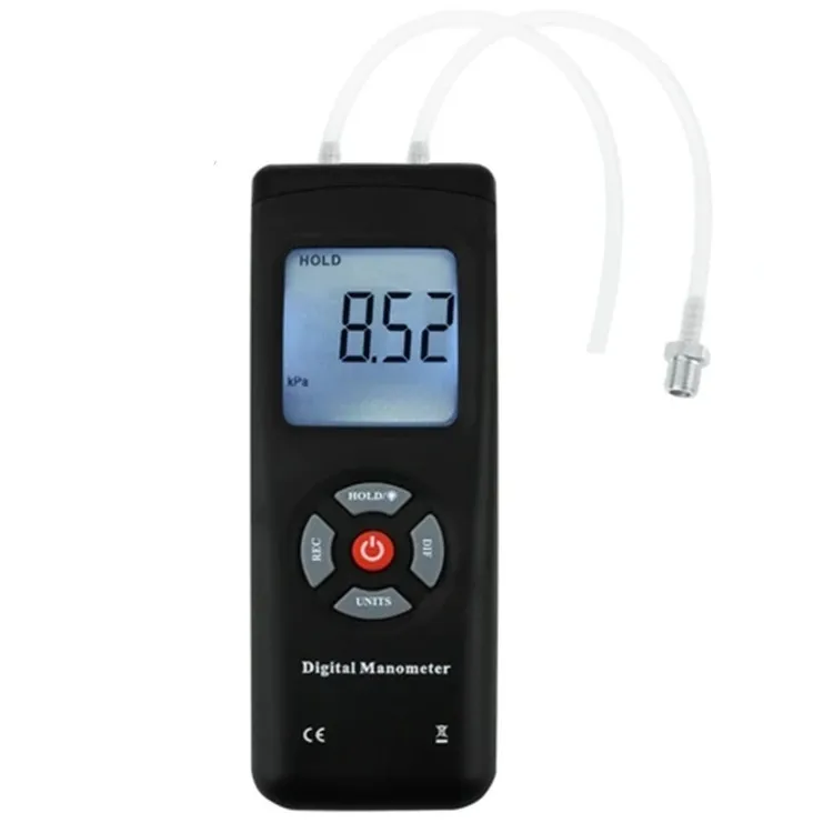 

Digital Manometer Air Pressure Meter Portable Pressure Gauges Handheld U-type HVAC Air Vacuum/Gas Differential Pressure Meter