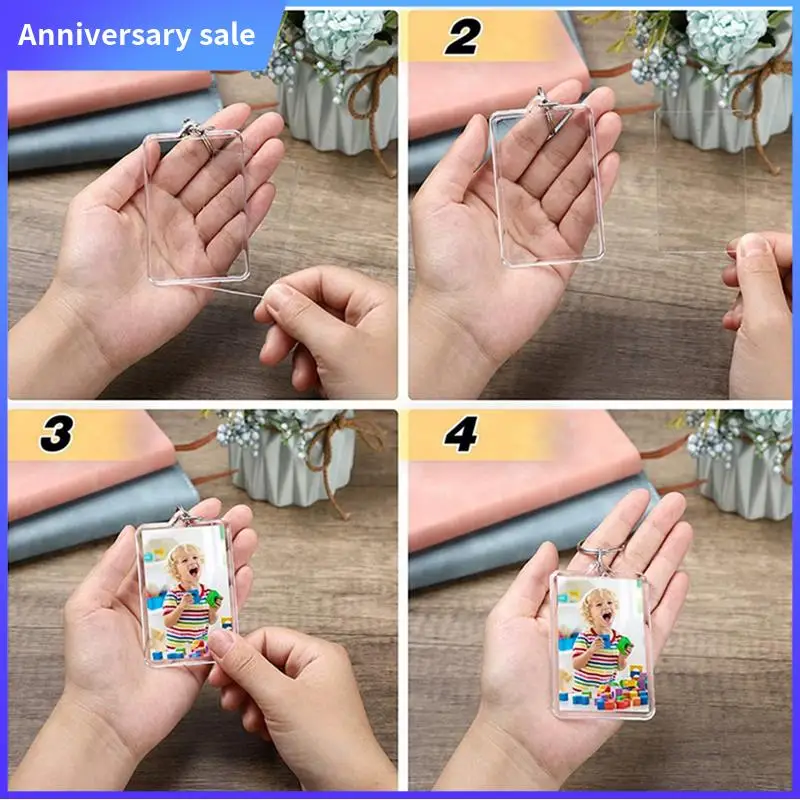 

Acrylic Photo Frame-Keyrings Personalized Insert Photo-Acrylic Clear Blank Keyring Keychain