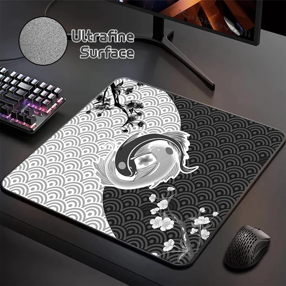 Ultrafine Surface Mouse Pad 400X450MM Mousepad Japanese Style Koi Mouse Mat Gaming Speed Keyboard Pads Computer Gamer Desk Mat