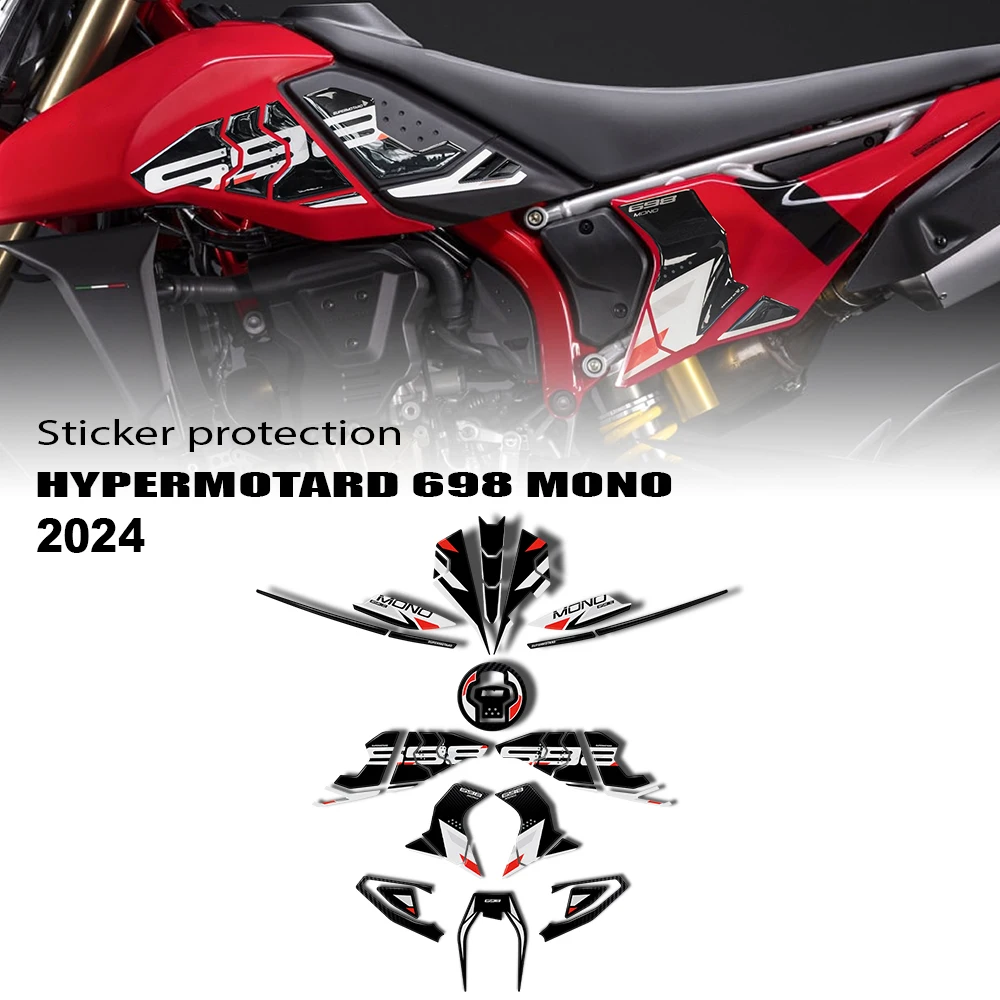 

For Hypermotard 698 Mono 2024 Motorcycle accessories 3D Epoxy Resin Sticker Protection Kit