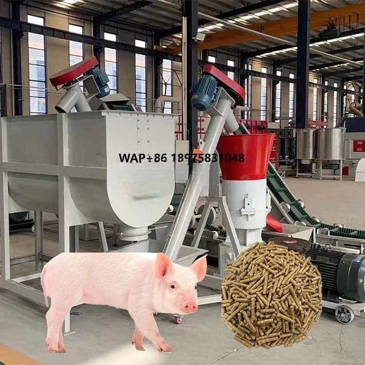 Poultry Feed Mill Animal Feed Processing Line for Chicken Cattle Bird Swine Pig Feed Making Machine Plant