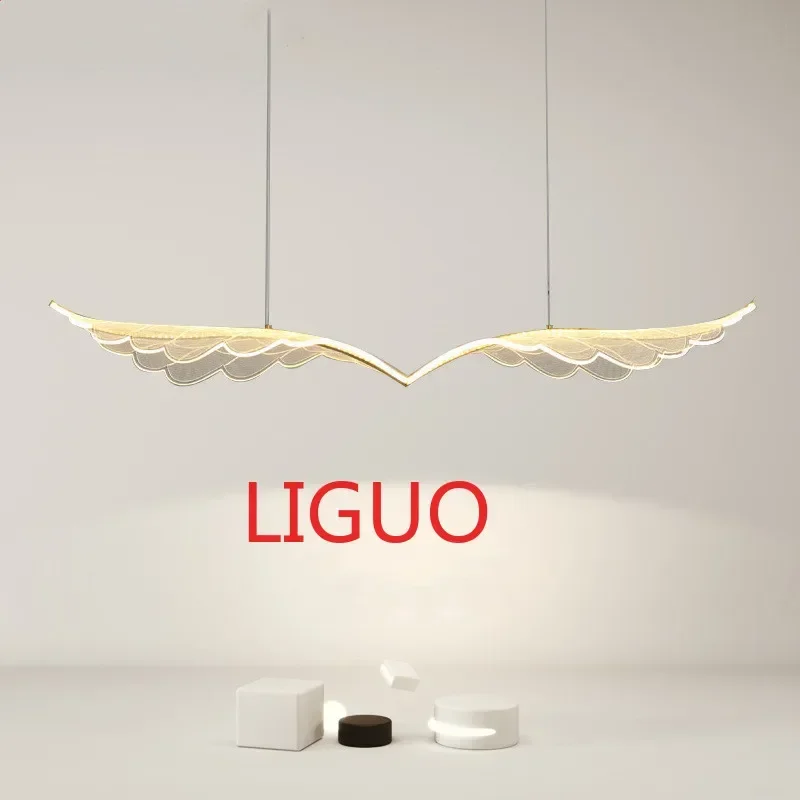 

Moonriver Lighting Modern LED Chandelier Acrylic Restaurant Hanging Lamp Creative Wings Bar Counter Pendant Light for Home 2024