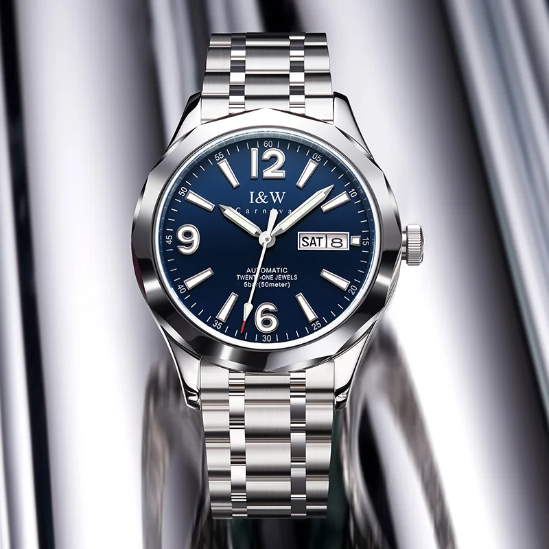 Reloj CARNIVAL Mens Tungsten Mechanical Watch Brands Luxury MIYOTA 8205 Automatic Movement Watches for Man 50m Waterproof Montre