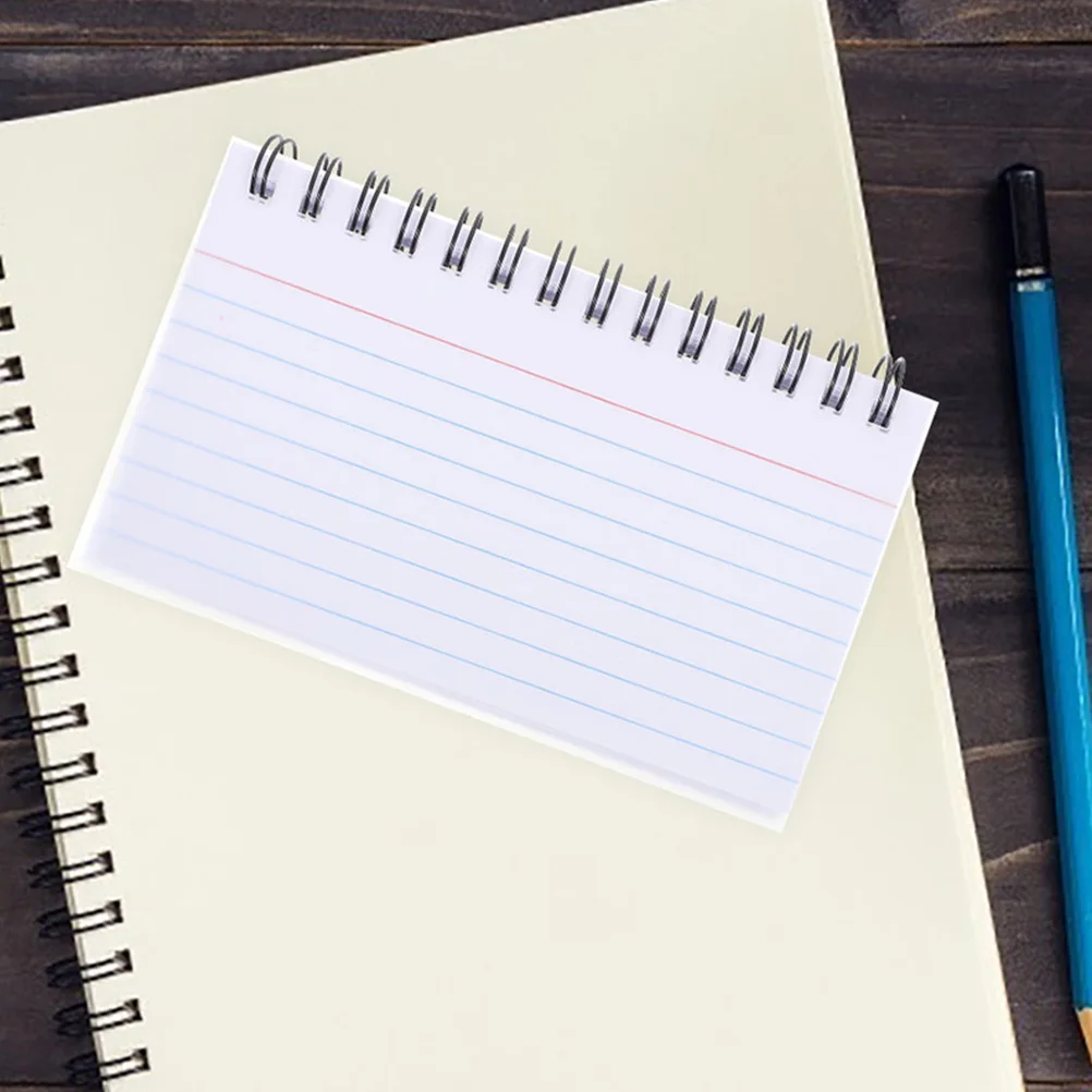 2pcs White Mini Index Cards Note Paper Spiral Notepads Portable Pocket Memo Memo Pad Pad for Students Teachers