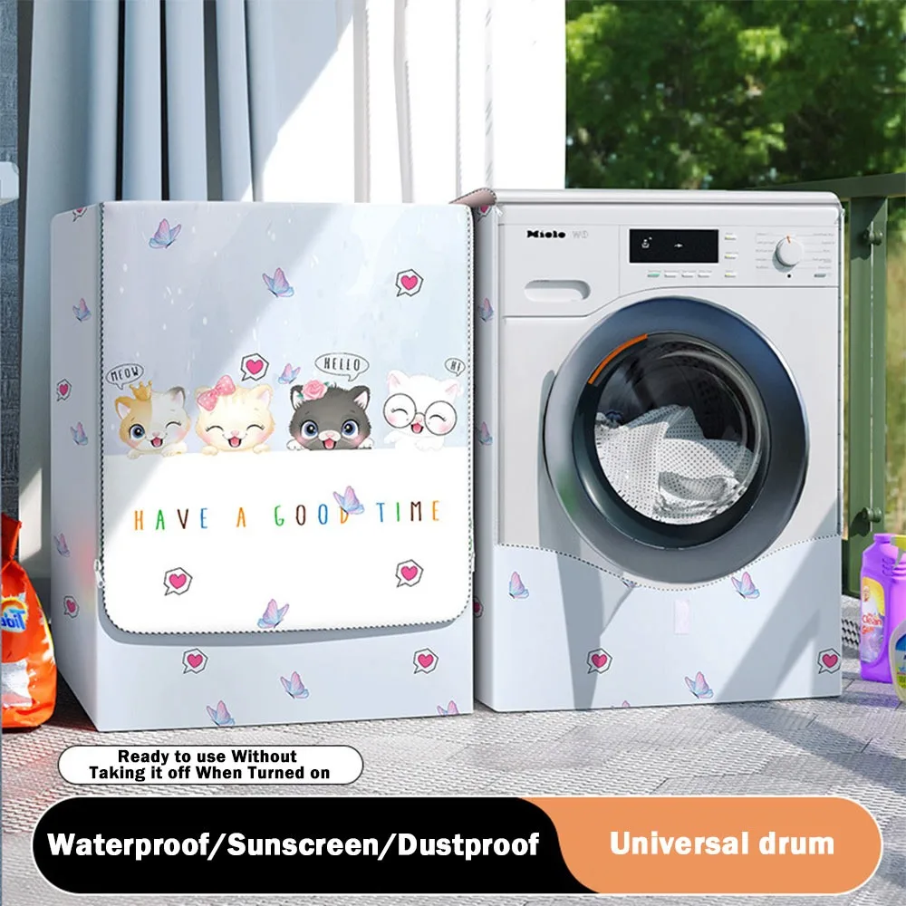 UV Resistant Washing Machine Cover Dustproof Waterproof Washer Cover Anti-oxidation Breathable for Front Opening Washer