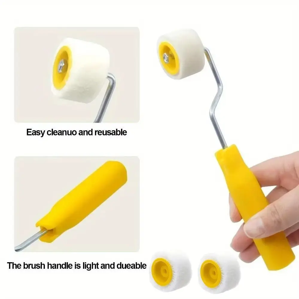 

Пластиковые мини-валики для покраски с эргономичным дизайном, для точечной покраски и отделки краев, прочные валики-кисти из шерсти для отделки краев