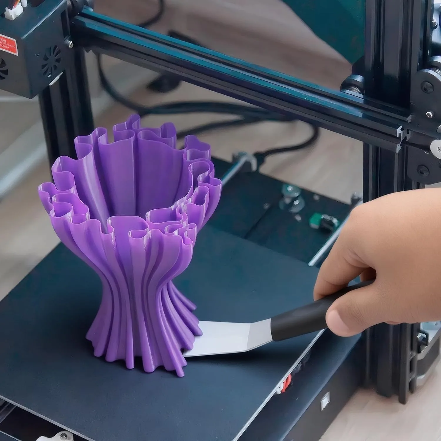 3D-Drucker Schaber-Werkzeugset Metall-Bauplattentferner Spachtel Gerade Gebogene Kanten Harzmodell-Reinigungswerkzeug Küchenfett-Entferner-Set – Detail 2