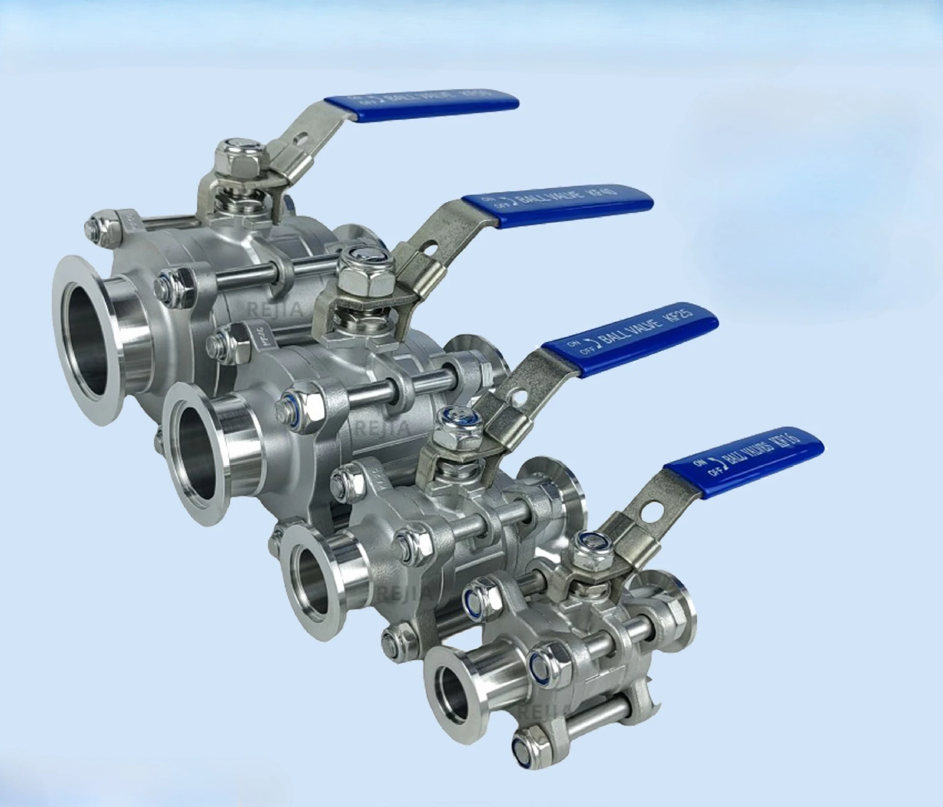 KF16 KF25 KF40 KF50 SUS304 Stainless Steel KF High Vacuum Ball Valve Quick Installation Flange Three Piece Manual Ball Valve