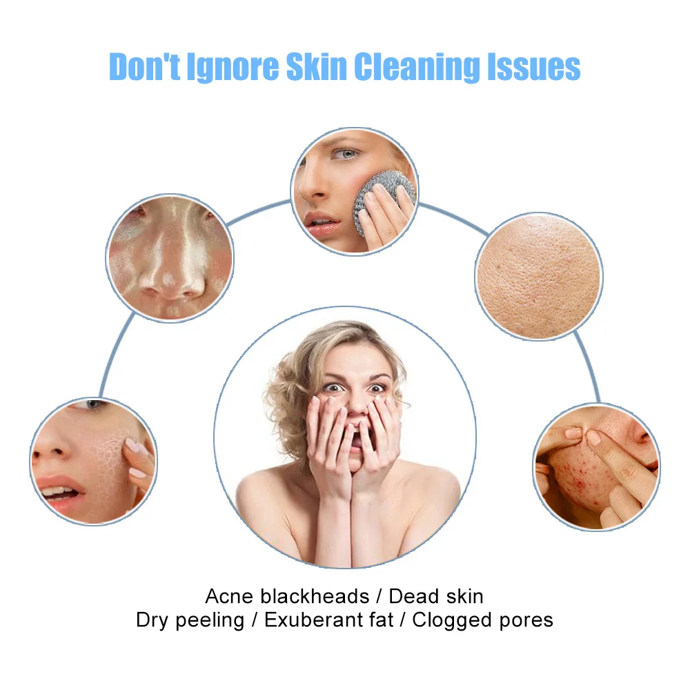 4 في 1 فرشاة تنظيف الوجه الكهربائية مقاوم للماء مدلك الوجه جهاز تنظيف الوجه لإزالة التنظيف العميق مسام الرؤوس السوداء #3
