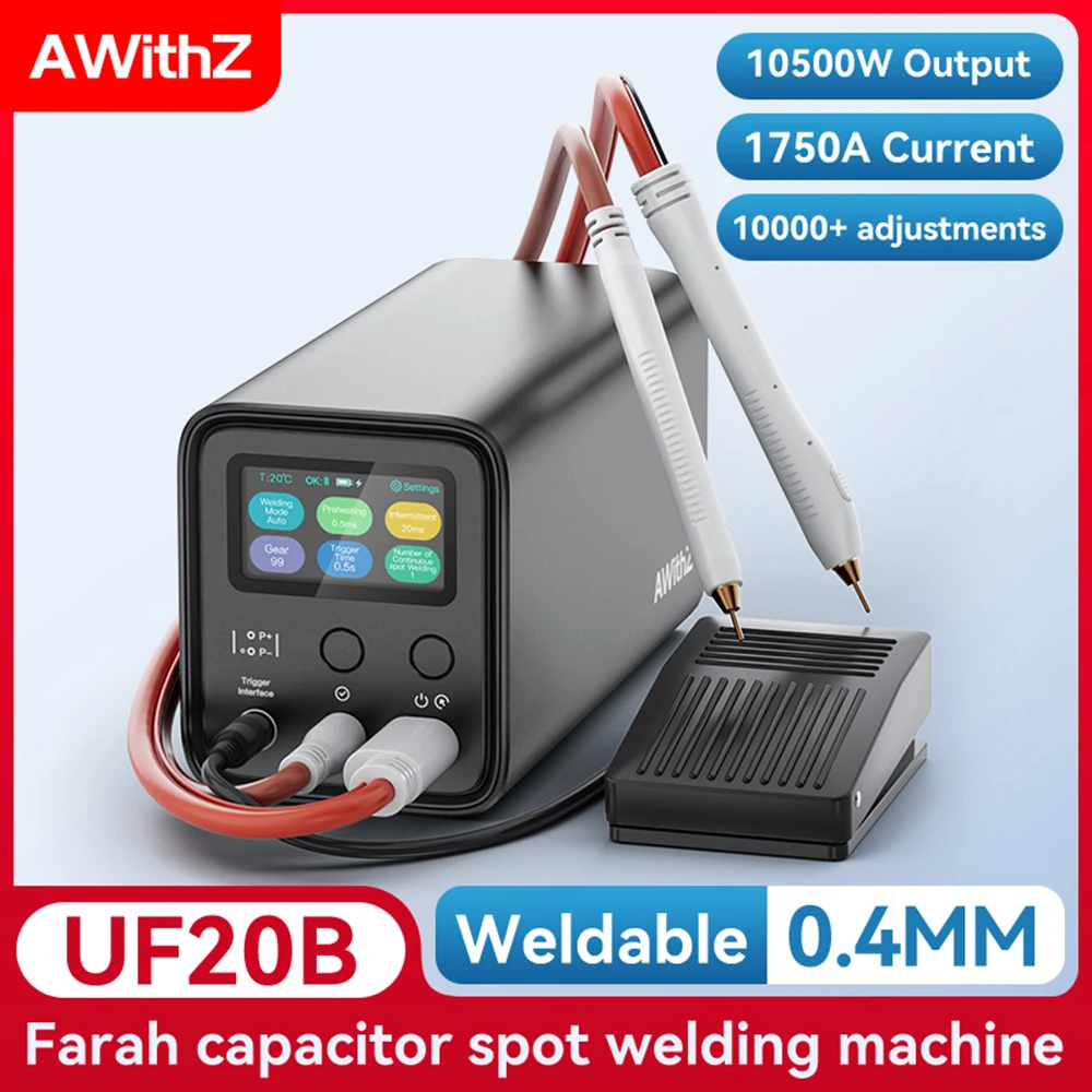 Awithz uf20b soldador de ponto ac110 ~ 240v 18650 bateria de lítio folha de níquel soldador de ponto adequado para ferramentas elétricas reparo do telefone móvel