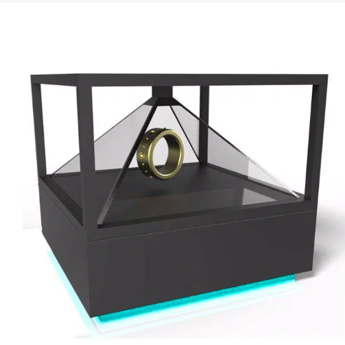 270 degree Magic 3 faces Full HD hologram box, pyramid 3d holographic display