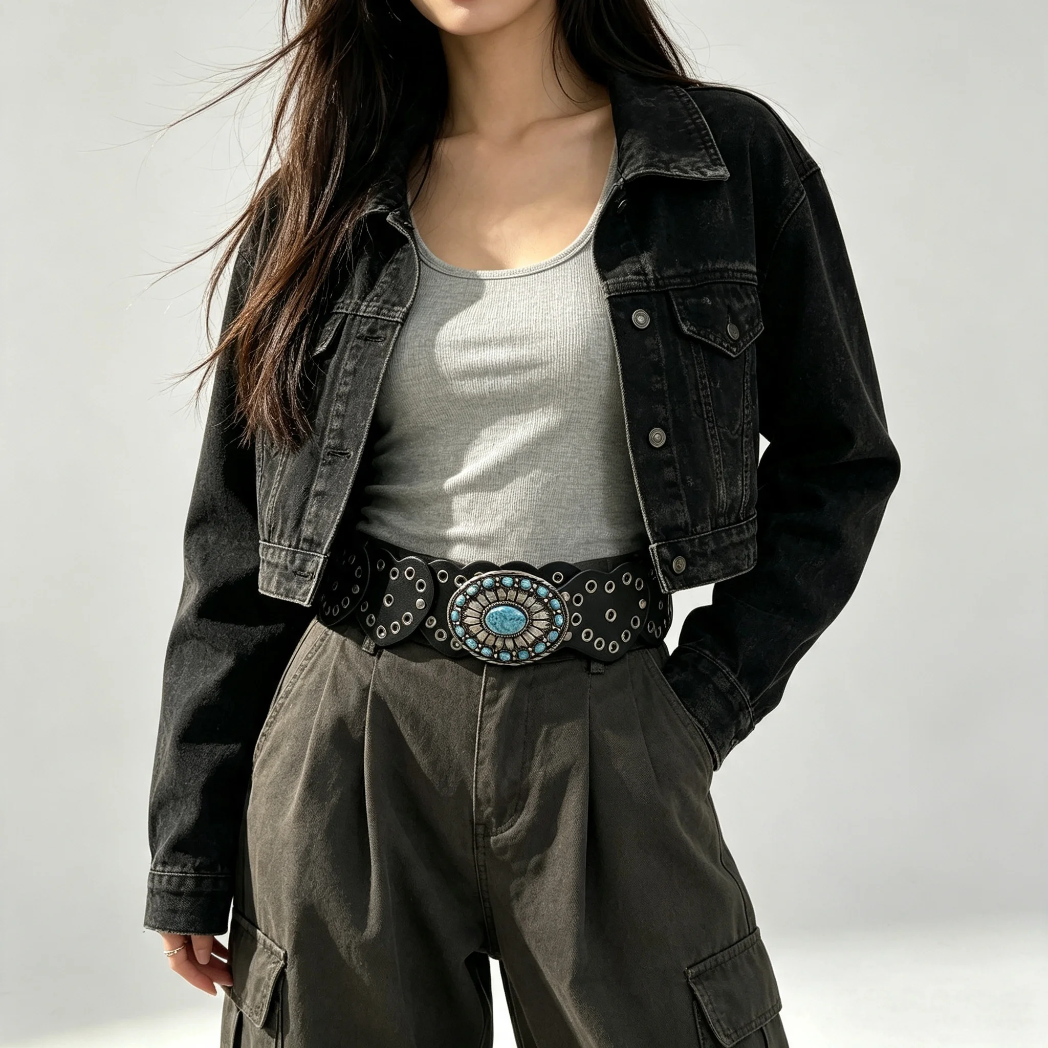 1 Piece of Unisex Waistband, Featuring a Post-Apocalyptic punk Western Cowboy Style, Suitable for Daily Wear, Outdoor Activities