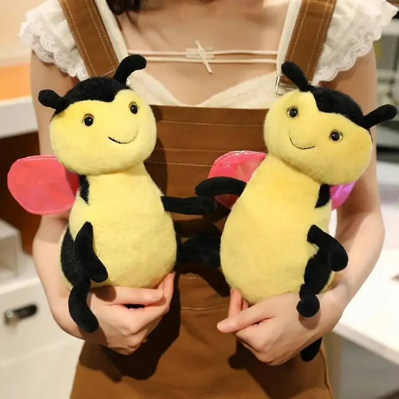 

Funny Flying Bee Plush Toys Soft Stuffed Cartoon Colorful Wings Bee Doll Cute Kids Insect Toys Office Desktop Pets Nice Gift