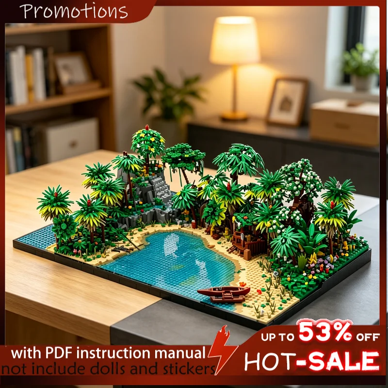12251PCS MOC CORAL Pirate Scene Model Custom Building Blocks DIY Assembly Gifts for Adults Collection Desktop