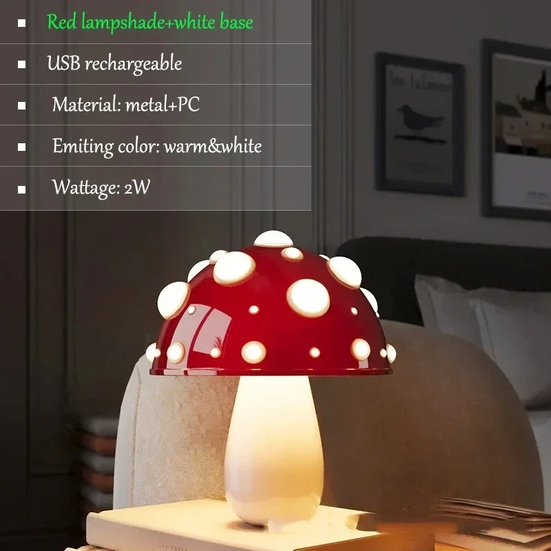 Kreative Pilz Tisch lampe USB-Aufladung führte dekorative Desktop-Licht für Hotel Schlafzimmer Nachttisch Nachtlicht