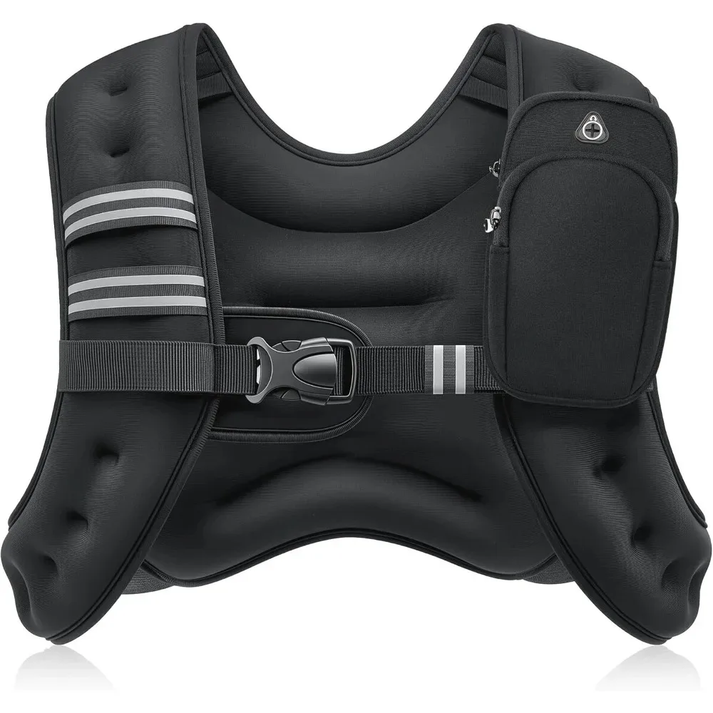 

Weighted Vest, 25 Lbs/30 Lbs with Reflective Strips for Exercise, Strength Training, Running, Fitness