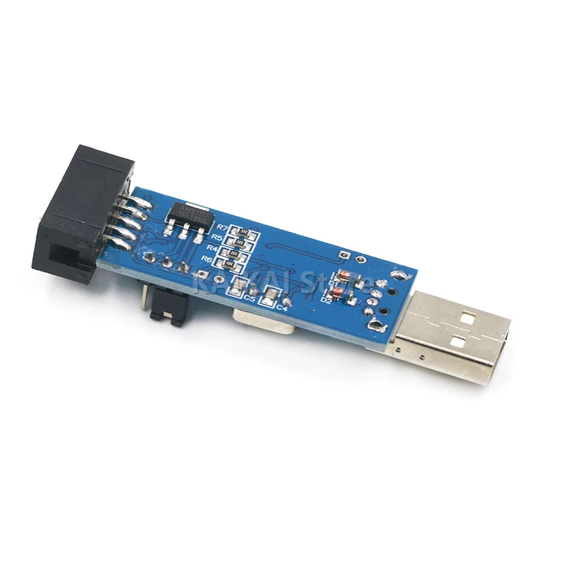 1Set USBASP USBISP AVR Programmer USB ATMEGA8 ATMEGA128 ATtiny/CAN/PWM 10Pin Wire Module DIY + 10Pin To 6 Pin Adapter Board