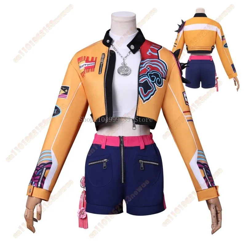 2025 high-quality Anime KPop Rumi Cosplay Costume Wig Women Girls Halloween Carnival Comic-con Party Role Playing Outfits MINISO