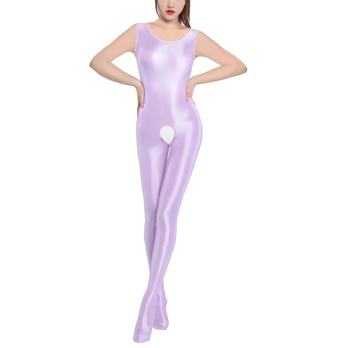 

Женские масляные глянцевые прозрачные боди без рукавов с вырезами, однотонные комбинезоны для фитнеса и йоги, цельное нижнее белье, домашняя одежда, комбинезоны