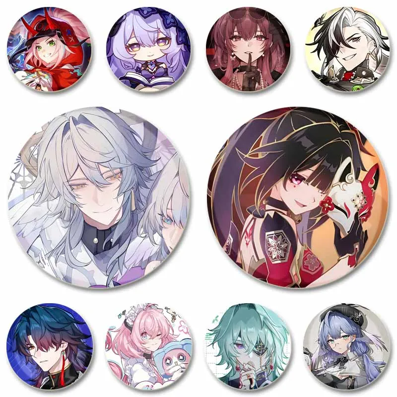 Fashion Cartoon Character Boothill Dan Heng Brooch Creative Game Honkai Star Rail Badge Jewelry Pins Backpack Accessories Gifts