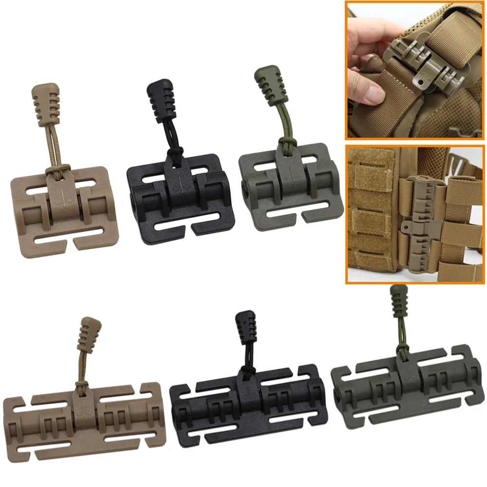 1 Pair Tactical Vest Quick Release Buckle Rapid Open Connector Shoulder Webbing Cummerbund for Hunting Vest Accessory